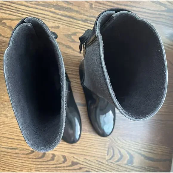 Michael Kors women rubber knee high boots size 8 - Picture 4 of 12